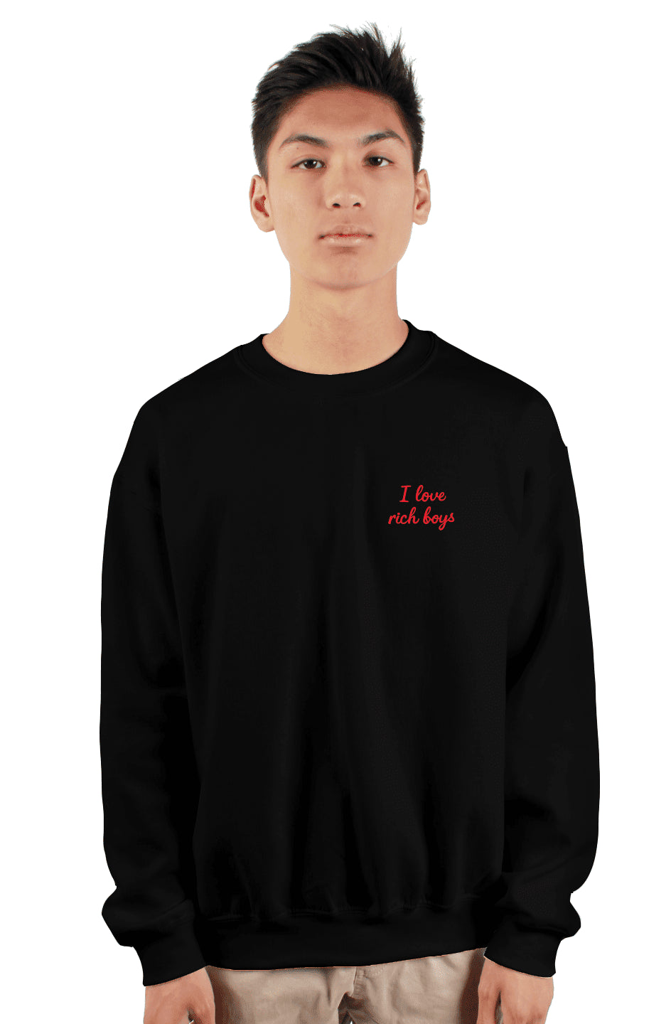 I love Rich Boys Men's Crewneck - Baby Byte