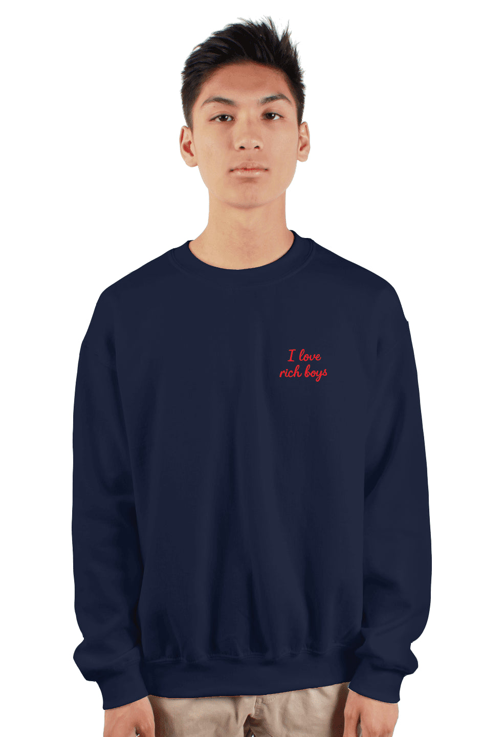 I love Rich Boys Men's Crewneck - Baby Byte